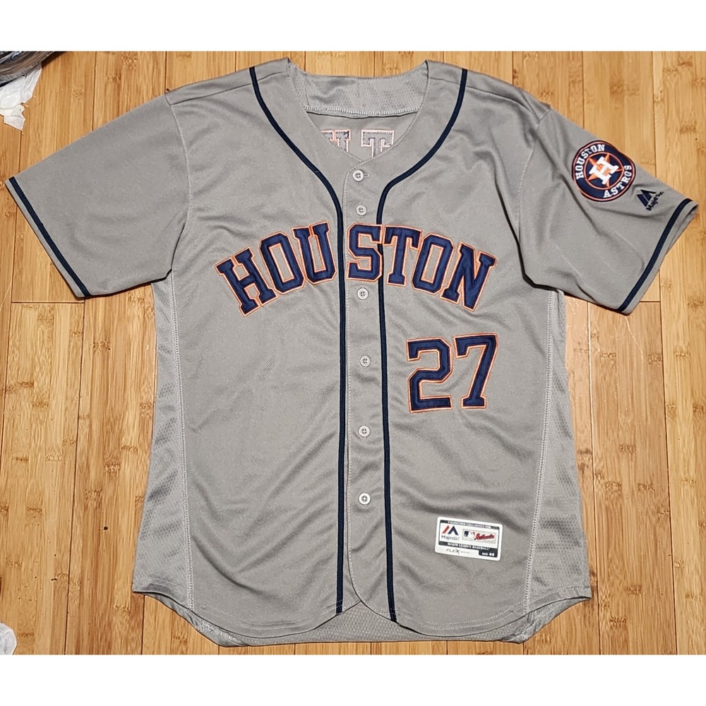 Houston Astros Jose Altuve Jersey Size 44 Majestic Flex Base Gray Stitch MLB #27